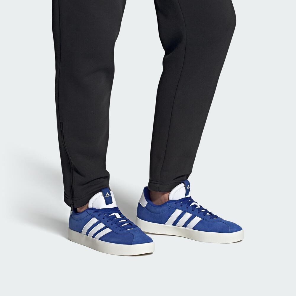 NWT Adidas VL Court 3.0 Suede Sneakers Team Royal Blue White, Men's Size 9.5 - Picture 5 of 7